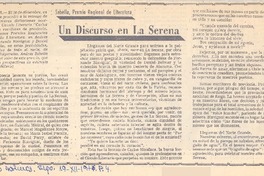 Un discurso en La Serena