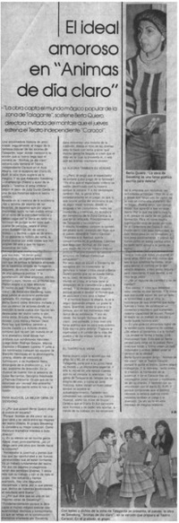 El ideal amoroso en "Animas de día claro"