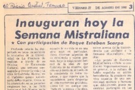 Inauguran hoy la semana mistraliana.