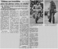 "Chilenas son irresistibles pese a las piernas cortas y la celulitis"