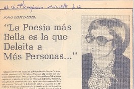 La poesía más bella es la que deleita a más personas..."