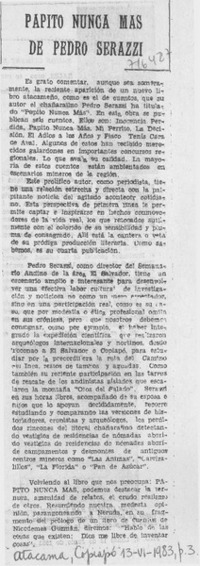 Papito nunca más de Pedro Serazzi.