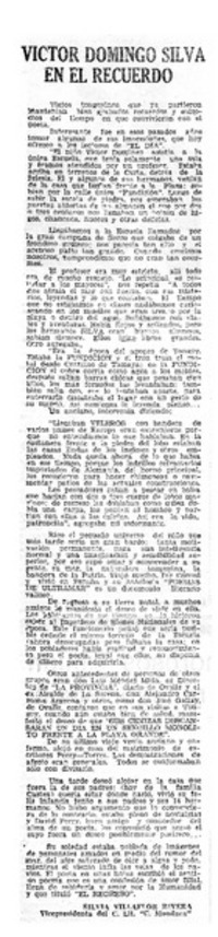 Víctor Domingo Silva en el recuerdo