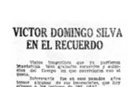 Víctor Domingo Silva en el recuerdo