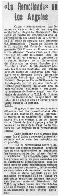 La remolienda" en Los Angeles.