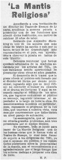 La mantis religiosa"