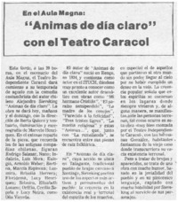 Animas de día claro" con el teatro caracol.