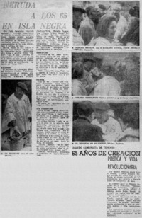 Neruda a los 65 en Isla Negra