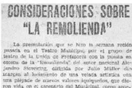 Consideraciones sobre "La remolienda".