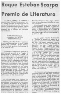 Roque Esteban Scarpa Premio de Literatura.