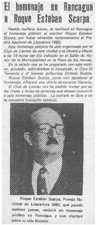 El homenaje en Rancagua a Roque Esteban Scarpa.