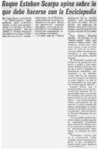 Roque Esteban Scarpa opina sobre lo que debe hacerse con la enciclopedia.