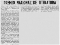 Premio Nacional de Literatura.