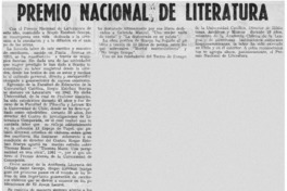 Premio Nacional de Literatura.