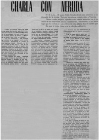 Charla con Neruda : [entrevistas]