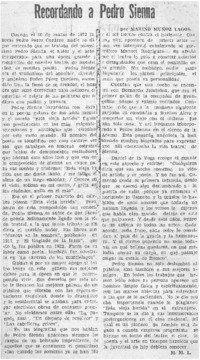 Recordando a Pedro Sienna