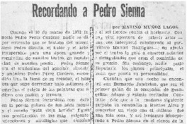Recordando a Pedro Sienna