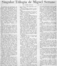 Singular trilogía de Miguel Serrano