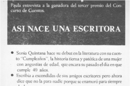 Así nace una escritora : [entrevistas]