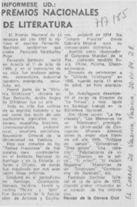 Premios nacionales de literatura