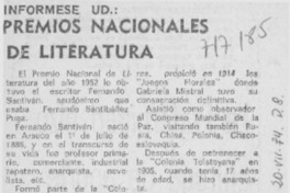 Premios nacionales de literatura