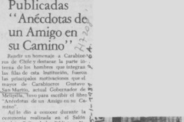 Publicadas "anécdotas de un amigo en su camino".