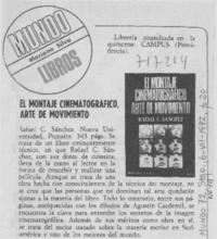 El montaje cinematográfico, arte de movimiento.