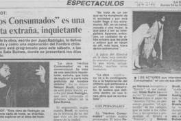 "Hechos consumados" es una anécdota extraña, inquietante : [entrevistas]