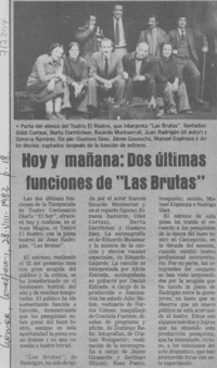 Hoy y mañana: dos últimas funciones de "las brutas".