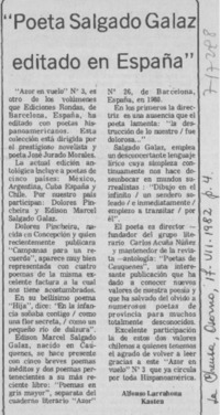 Poeta Salgado Galaz editado en España"