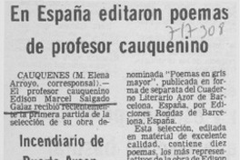 En España editaron poemas de profesor cauquecino.