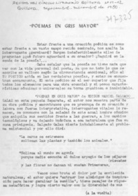 Poemas en gris mayor