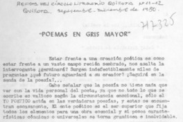 Poemas en gris mayor