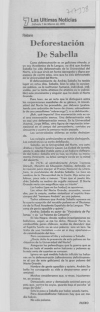 Deforestación de Sabella