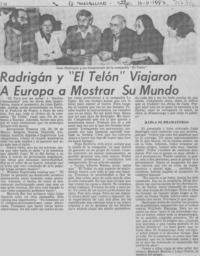 Radrigán y "El Telón" viajaron a Europa a mostrar su mundo.