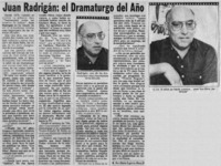 Juan Radrigán: el dramaturgo del año : [entrevistas]