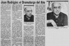 Juan Radrigán: el dramaturgo del año : [entrevistas]