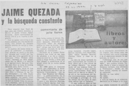 Jaime Quezada y la búsqueda constante