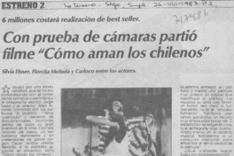 Con prueba de cámaras partió filme "Cómo aman los chilenos"