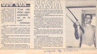 Ojo con... Sasía : [entrevista]