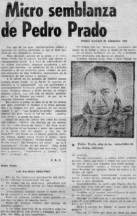 Micro semblanza de Pedro Prado