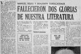 Fallecieron dos glorias de nuestra literatura.