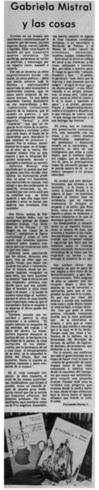 Gabriela Mistral y las cosas