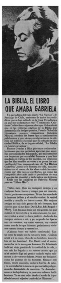 La Biblia, el libro que amaba Gabriela.