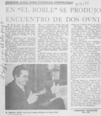 En "el roble" se produjo encuentro de dos ovni.