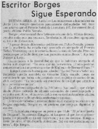 Escritor Borges sigue esperando.