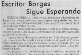 Escritor Borges sigue esperando.