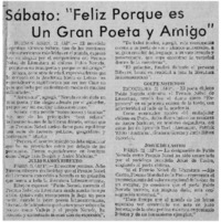 Sábato: "felíz porque es un gran poeta y amigo".