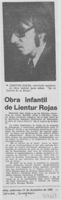 Obra infantil de Lientur Rojas.