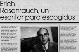 Erich Rosenrauch, un escritor para escogidos